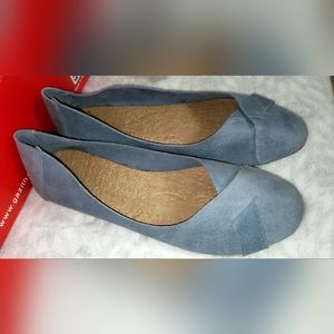 Blue Leather Flats